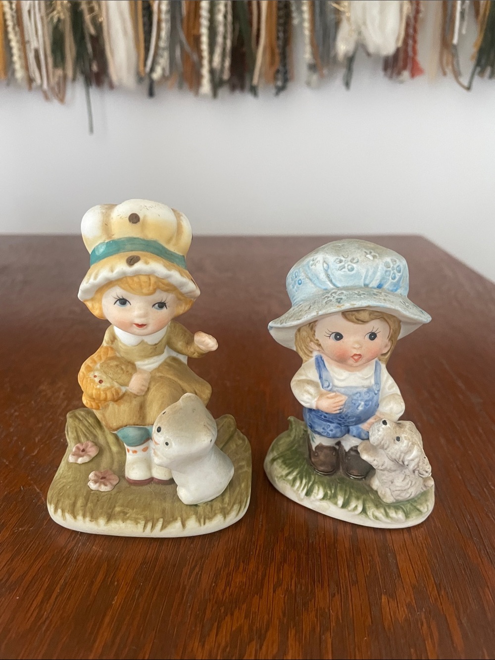 Homco ceramic figurines 80’s little boy and girl